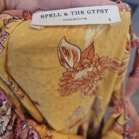 Spell & The Gypsy Collective Siren Song Strappy Marigold Floral Dress S  read - Picture 5 of 16